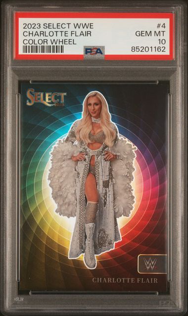 WWE Wrestling Panini 2023 Panini Select WWE - Charlotte Flair 4 - Color Wheel - PSA 10