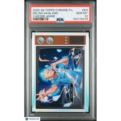 Soccer Topps 2025-2026 Topps Chrome Premier League Chrome Anime Erling Haaland #Eh PSA 10