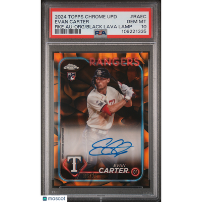 Baseball Topps 2024 Topps Chrome Update Rcauto Evan Carter #Raec Rke Org Black Lava Lamp PSA 10