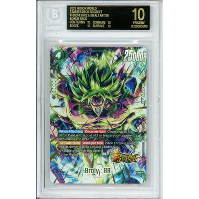 One Piece TCG Dragon Ball Graded: Broly: Br #Fs1014 Alt Art Secret Rare Beckett Black Label 10