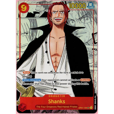 One Piece TCG One Piece Single: Shanks Op01-120 Romance Dawn Alternate Art NM