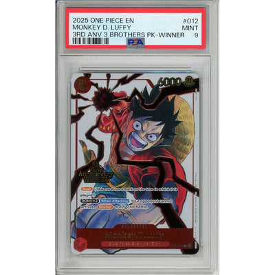 One Piece TCG One Piece Graded: Monkey. D. Luffy St01-012 3rd Anniversary Winner Foil PSA 9