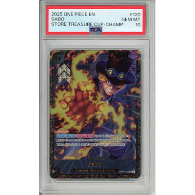 One Piece TCG One Piece Graded: Sabo Op13-120 Store Treasure Cup Champ. 2025 PSA 10