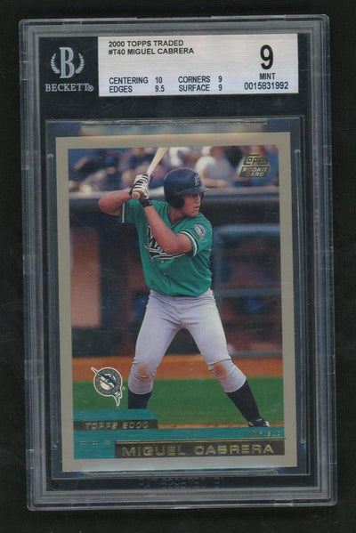 Pokémon Panini 2000 Topps Traded Miguel Cabrera #T40 Rc BGS 9