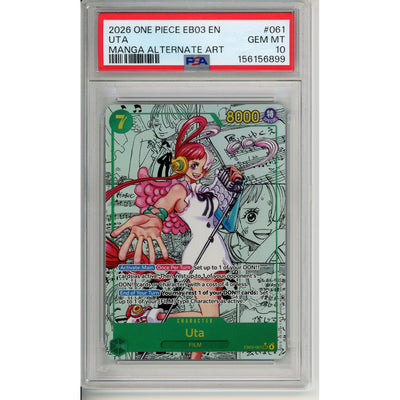 One Piece TCG One Piece Graded: Uta (2026) Eb03-061 Manga Alternate Art PSA 10