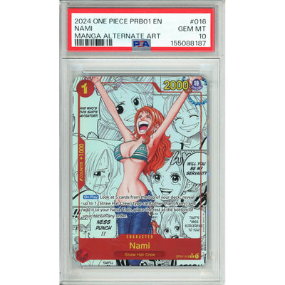 One Piece TCG One Piece Graded: Nami Manga Alt Art Op01-016 Premium Booster The Best PSA 10