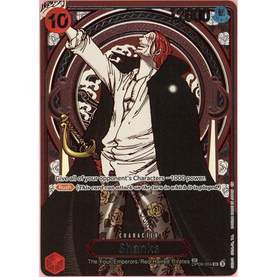 One Piece TCG One Piece Single: Shanks Alt Art Op09-004 Carrying On His Will (Silver Foil) NM