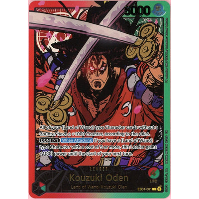 One Piece TCG One Piece Single: Kouzuki Oden Leader Alt Art Eb01-001 Extra Booster Memorial Collection NM