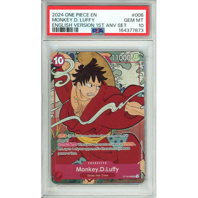 One Piece TCG One Piece Graded: Monkey D. Luffy St10-006 1st Anniversary Set PSA 10
