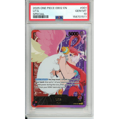One Piece TCG One Piece Graded: Uta Leader Eb02 Extra Booster Special Rare PSA 10