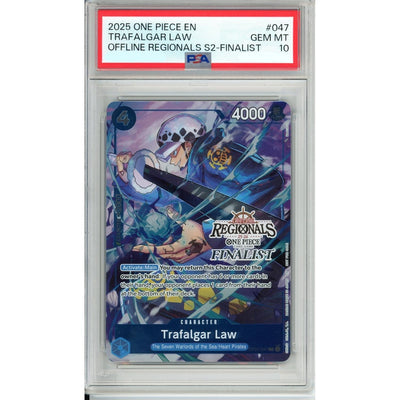 One Piece TCG One Piece Graded: Trafalgar Law Op07-047 Offline Regionals Finalist PSA 10