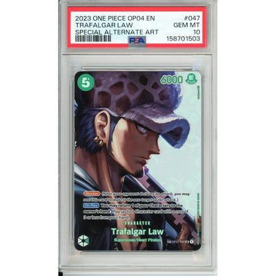 One Piece TCG One Piece Graded: Trafalgar Law Op01-047 Special Alternate Art PSA 10
