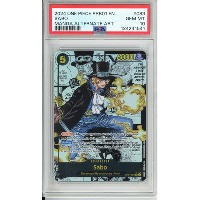One Piece TCG One Piece Graded: Sabo Manga Alt Art Op04-083 Kingdoms Of Intrigue PSA 10
