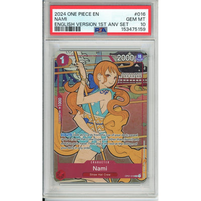One Piece TCG One Piece Graded: Nami Op01-016 1st Anniversary Set PSA 10