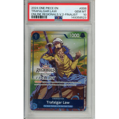 One Piece TCG One Piece Graded: Trafalgar Law St03-008 Offline Regionals Finalist (2024) PSA 10