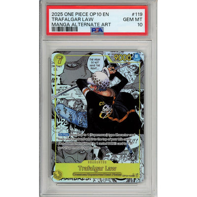 One Piece TCG One Piece Graded: Trafalgar Law Manga Alt Art Op10-119 Royal Blood PSA 10