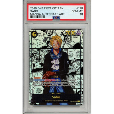 One Piece TCG One Piece Graded: Sabo Manga Alt Art Op13-120 Carrying On His Will PSA 10