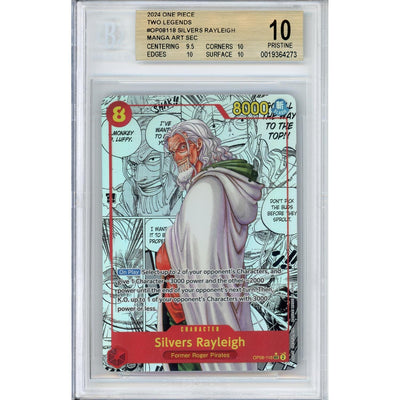 One Piece TCG One Piece Graded: Silvers Rayleigh Manga Alt Art Op08-118 Two Legends Beckett 10