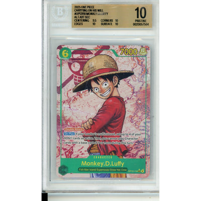 One Piece TCG One Piece Graded: Monkey. D. Luffy Op13-118 2025 Alt Art Sec Beckett Pristine 10
