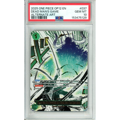 One Piece TCG One Piece Graded: Dead Man'S Game Op12-037 Alternate Art PSA 10