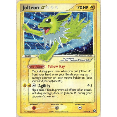 Pokémon Pokemon Single: Jolteon Gold Star 101/108 Power Keepers 2007 (Dmg) Holo