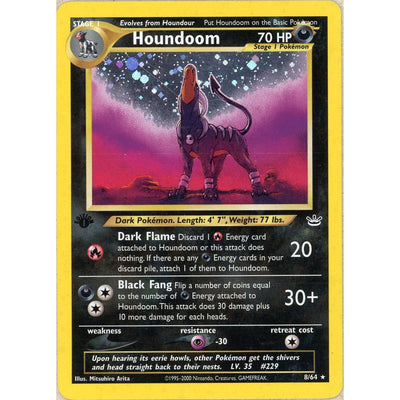 Pokémon Pokemon Single: Houndoom 1st Edition 8/64 Neo Revelations (2000) Holo NM