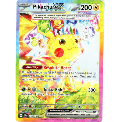 Pokémon Pokemon Single: Pikachu EX 238/191- Sv08 Holo NM