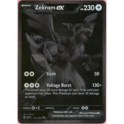 Pokémon Pokemon Single: Zekrom EX 172/86 Black Bolt (2025) Black Monochrome NM