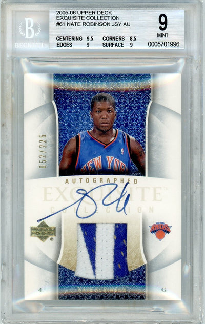 Pokémon Panini 2005-06 Upper Deck Exquisite Nate Robinson #61 RPA /225 BGS 9 Auto 10
