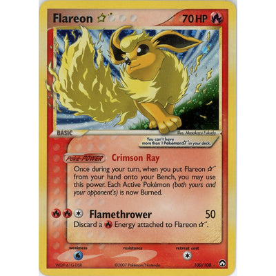 Pokémon Pokemon Single: Flareon Gold Star 100/108