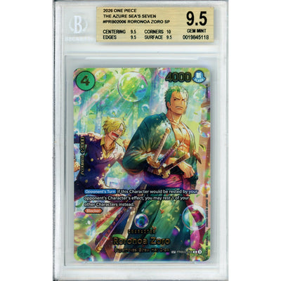 One Piece TCG One Piece Graded: Roronoa Zoro Op14-Eb04 The Azure Sea'S Seven (2026) SP Beckett 9.5