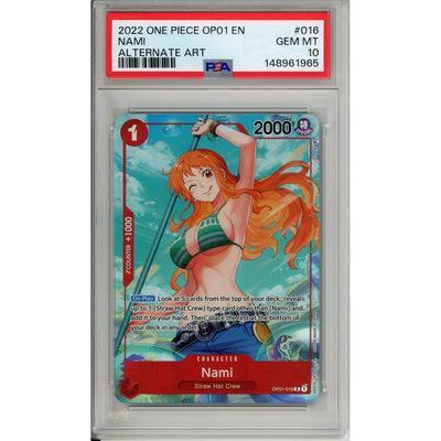 One Piece TCG One Piece Graded: Nami Op01-016 Alt Art (2022) PSA 10