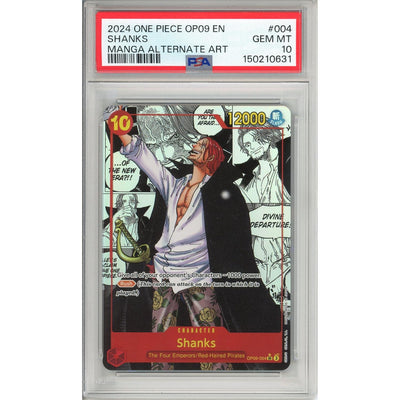 One Piece TCG One Piece Graded: Shanks Op09-004 Emperors Of The New World (2024) Manga Alt Art PSA 10