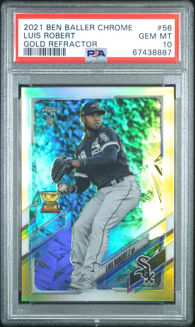 Baseball Topps 2021 Topps Ben Baller Chrome - Luis Robert 56 - Gold Refractor /50 - PSA 10
