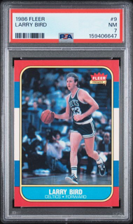 Basketball 1986 Fleer - Larry Bird 9 - PSA 7
