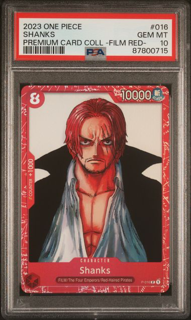 One Piece TCG Shanks - P016 - Premium Card Collection Film Red - 2023 One Piece - PSA 10