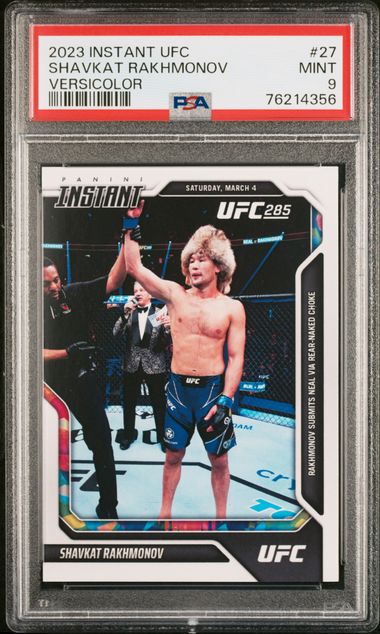 UFC MMA Panini 2023 Panini Instant - Shavkat Rakhmonov 27 - Versicolor /5 - PSA 9