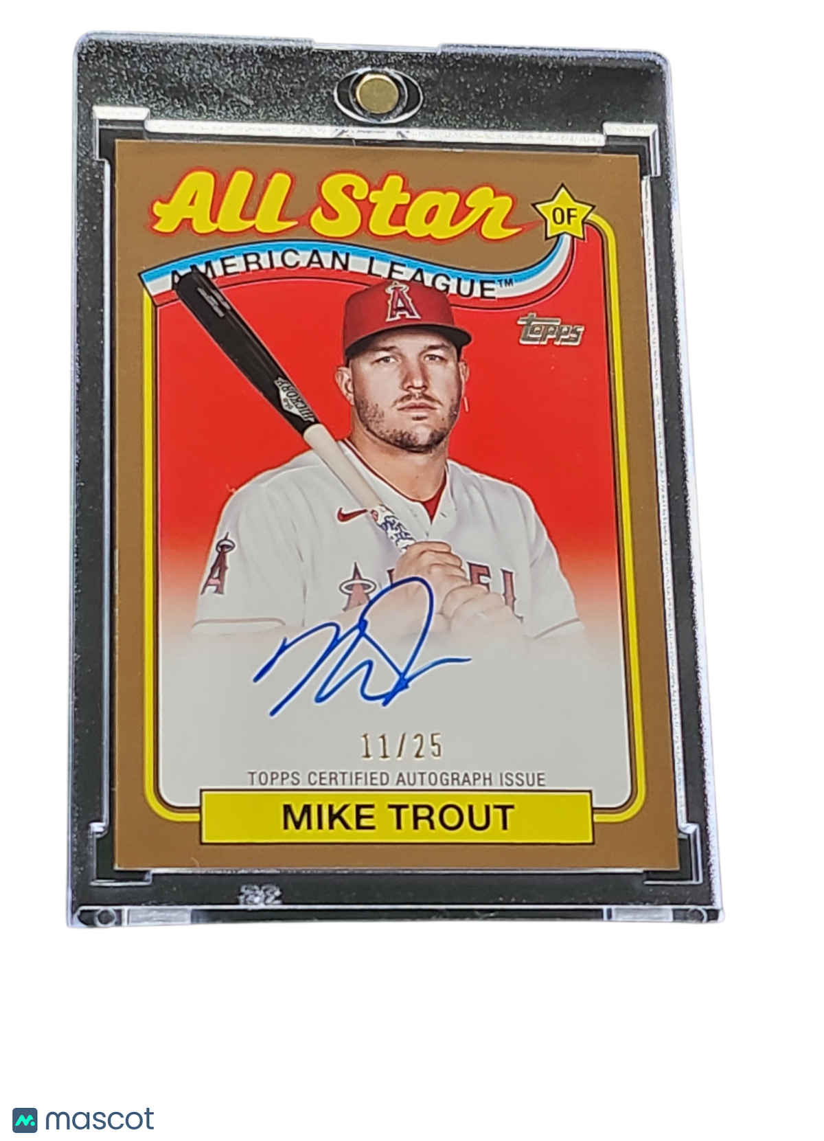 2024 Topps Series 1 1989 Topps Baseball Autograph Mike Trout #Asa-Mt Gold 11/25
