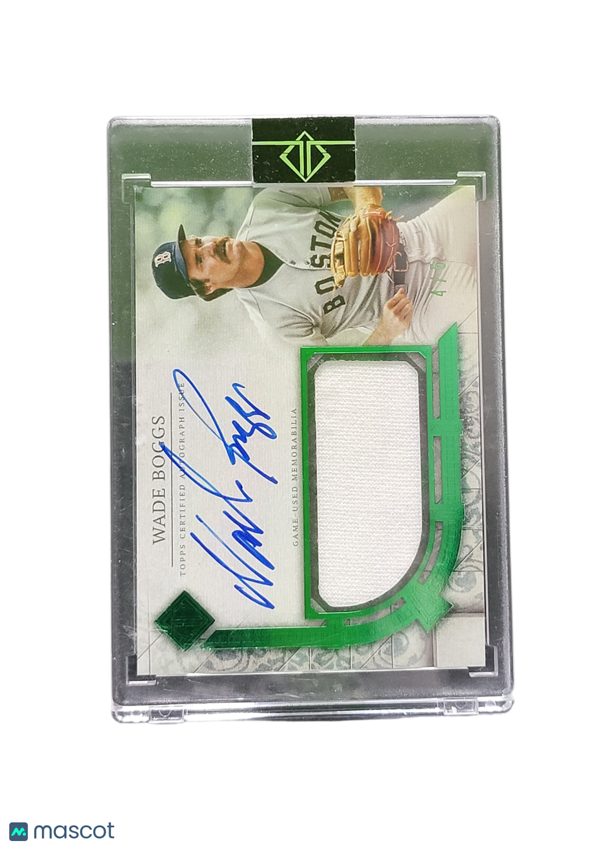 2024 Topps Transcendent  Wade Boggs #Tcar-Wb Green Relic Variation Game-Used