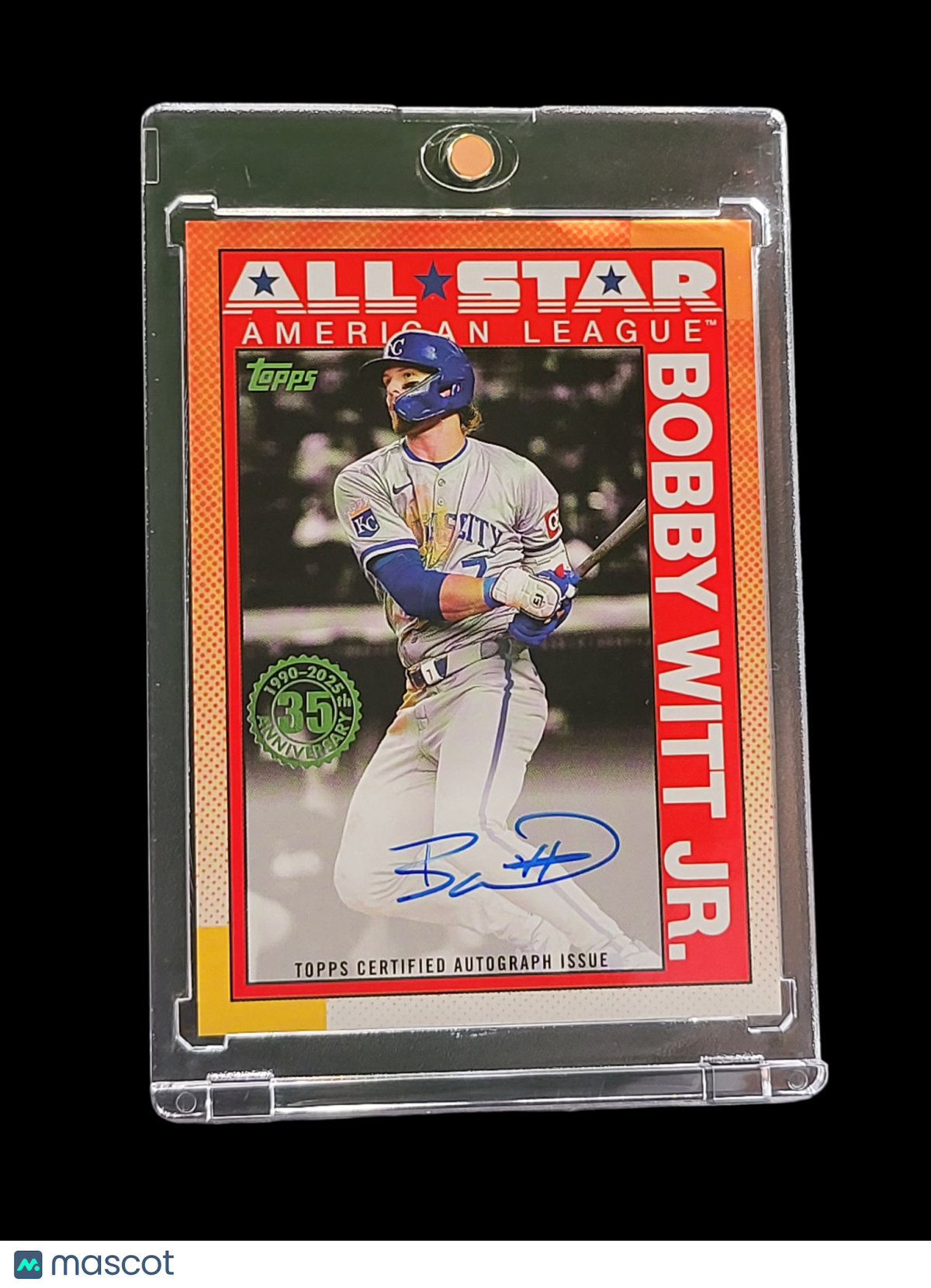 2025 Topps 1990 Topps Baseball All-Stars Auto Bobby Witt Jr. #90As-Bw Orange