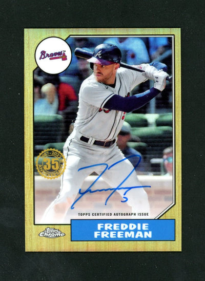Baseball Topps 2022 Topps Chrome 1987 Gold Freddie Freeman Auto /50