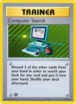 Sports Computer Search (71/102) - Base Set Shadowless 1st Edition