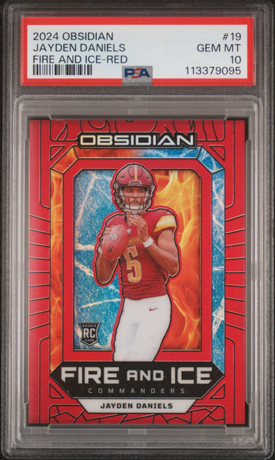 Magic The Gathering Panini 2024 Obsidian Fire And Ice Red Jayden Daniels #19 /75 PSA 10