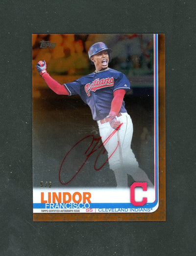 Baseball Topps 2019 Topps #Caa-Fl Francisco Lindor Auto /5 Red Ink