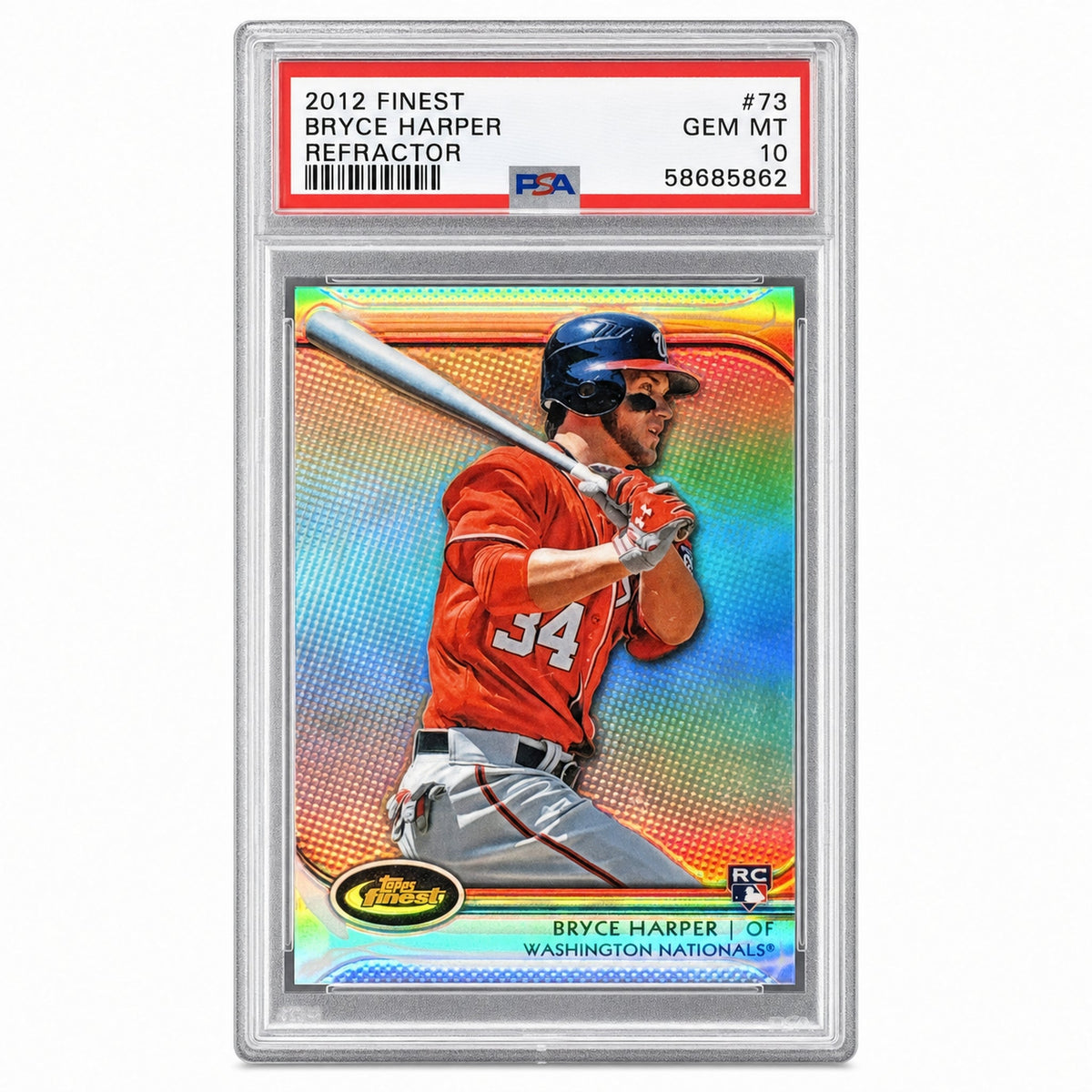 Pokémon Panini 2012 Finest Refractor Bryce Harper #73 PSA 10