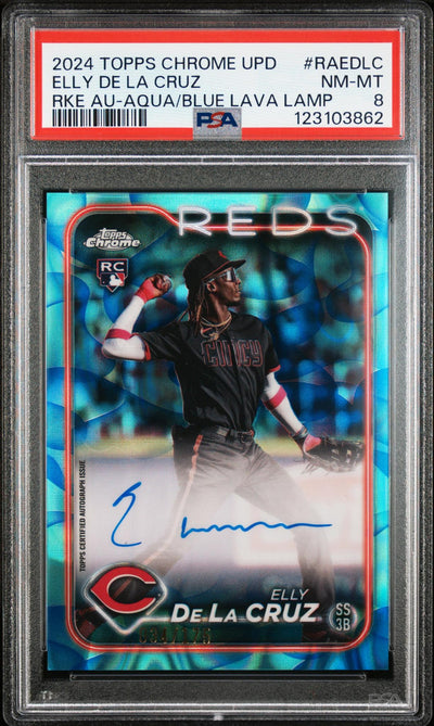 Baseball Topps 2024 Topps Chrome #Raedlc Elly De La Cruz Aqua/Blue Lava Lamp /175 PSA 8