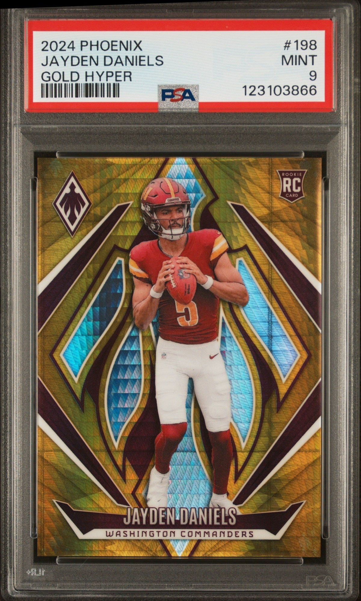 Magic The Gathering Panini 2024 Panini Phoenix Gold Hyper Jayden Daniels #198 /10 PSA 9
