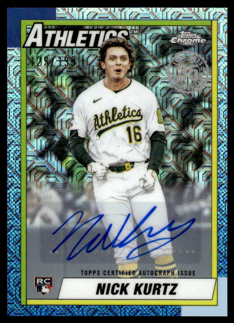 Baseball Topps 2025 Topps Chrome Update 1990 Silver Pack Nick Kurtz Rookie Rc Mojo Auto /199