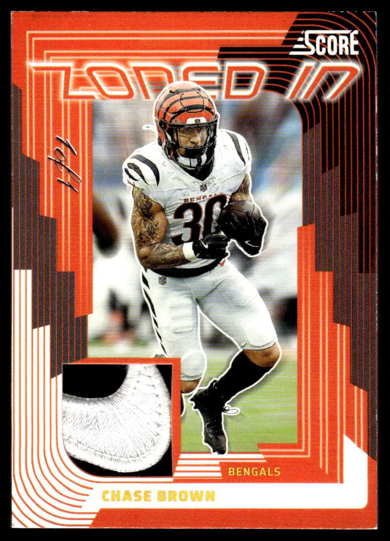 Football Panini 2025 Score Chase Brown Zoned In Nike Swoosh Patch 1/1