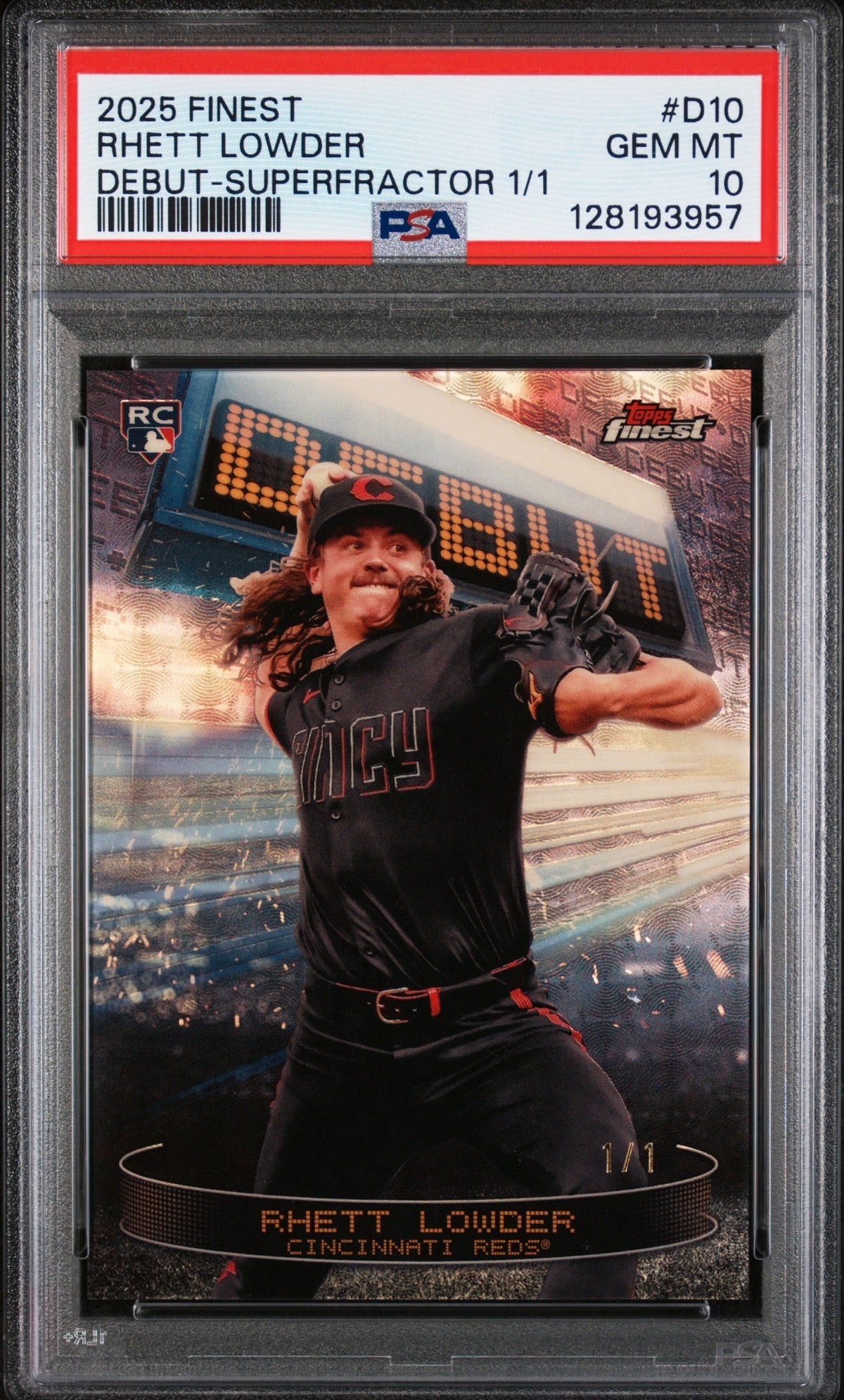 Baseball Topps 2025 Topps Finest Debut Superfractor 1/1 Rhett Lowder #D10 PSA 10